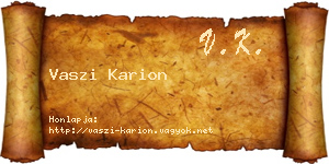 Vaszi Karion névjegykártya